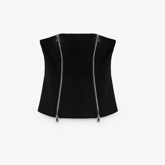 Zara Zipper Bustier Top - Picture 3 of 3